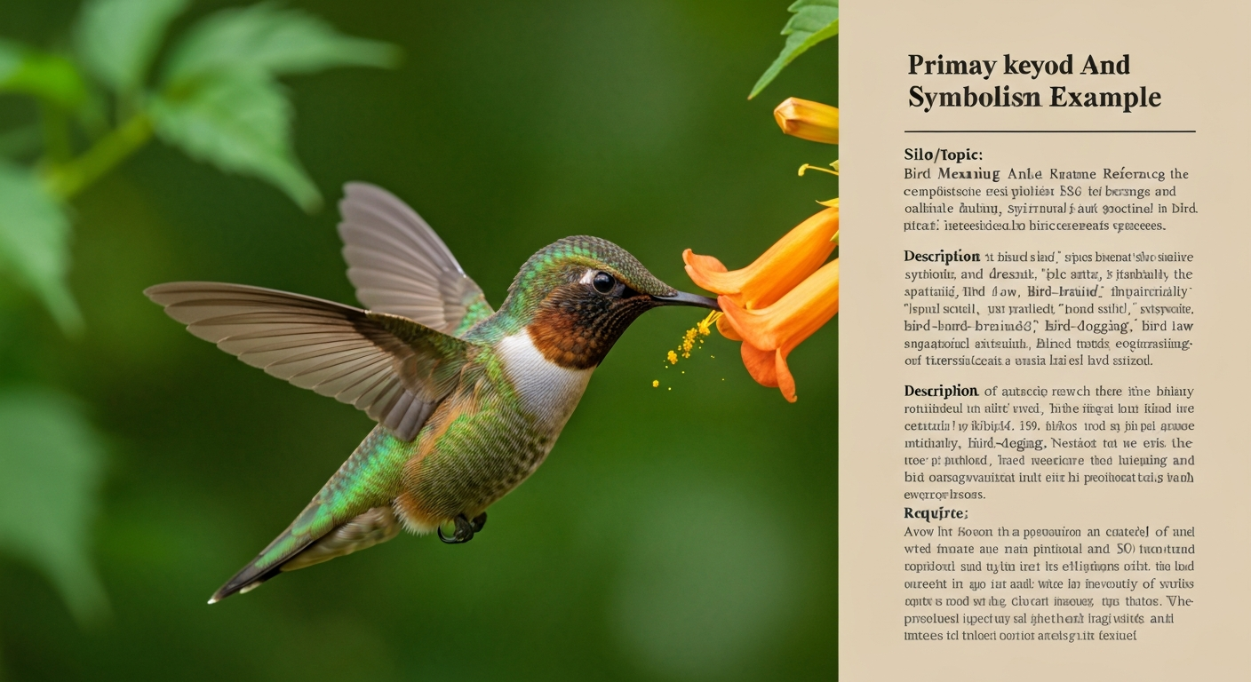 Ruby-throated hummingbird hovering at an orange trumpet vine, forehead dusted with pollen as its bill probes the tubular flower.