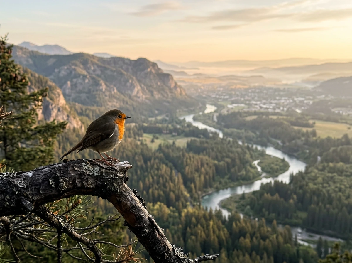 A perched bird looking over a landscape symbolizes ‘bird eye meaning’ across literal vision and metaphor.