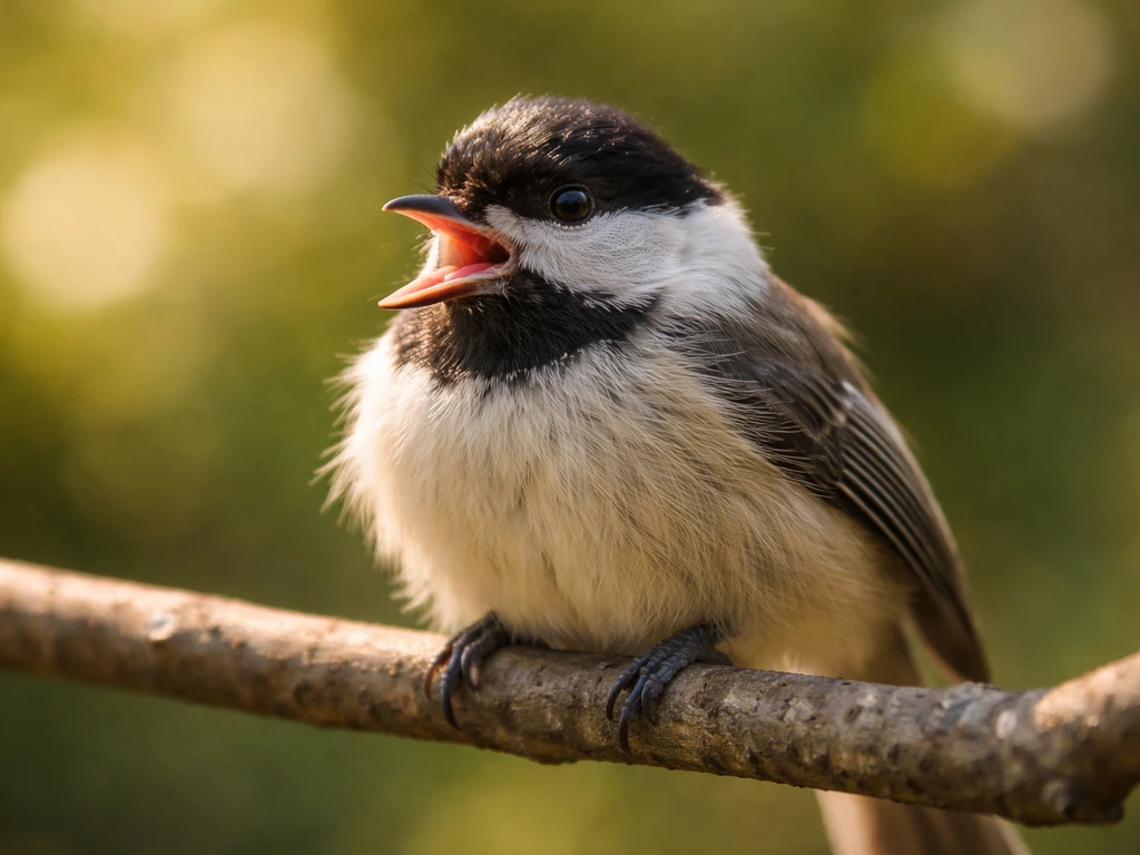 Close-up of a small bird open-mouth panting with a subtle gular flutter, outdoors in natural light.